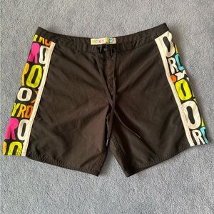 ROXY Black Board Swim Shorts size 9 logo beach